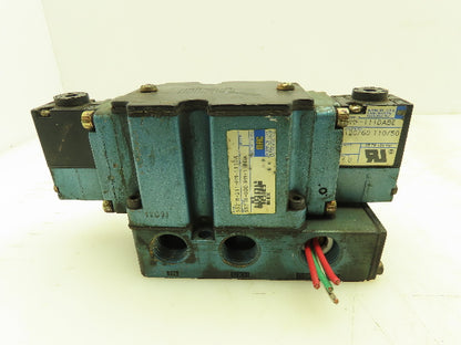 MAC 6521B-211-PM-111DA Pneumatic Double Solenoid Valve 4/2-Pos 120V w/Sub-Base