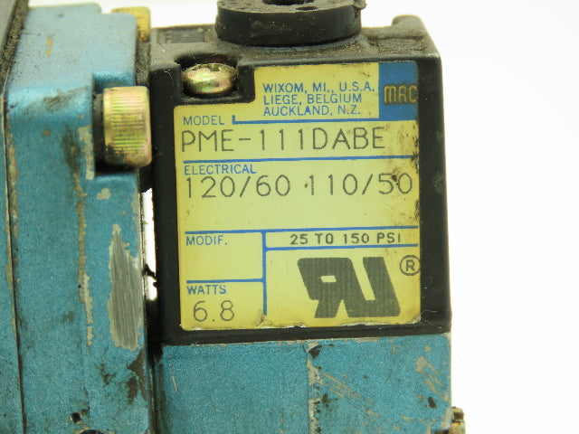 MAC 6521B-211-PM-111DA Pneumatic Double Solenoid Valve 4/2-Pos 120V w/Sub-Base