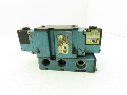 MAC 6521B-211-PM-111DA Pneumatic Double Solenoid Valve 4/2-Pos 120V w/Sub-Base