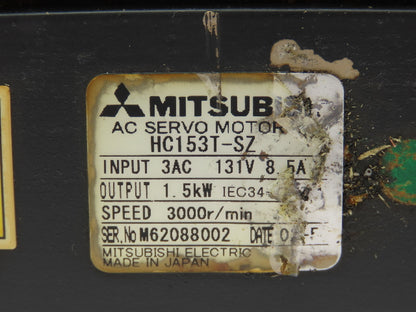 Mitsubishi HC153T-SZ AC Servo Motor 1.5kw 3000RPM Rotary Encoder