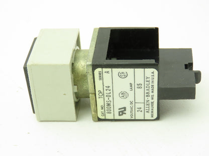 Allen Bradley 800MS-DL24 Amber 5/10 Indicator Light 24VDC 30mm Sq Ser A Lot of 7
