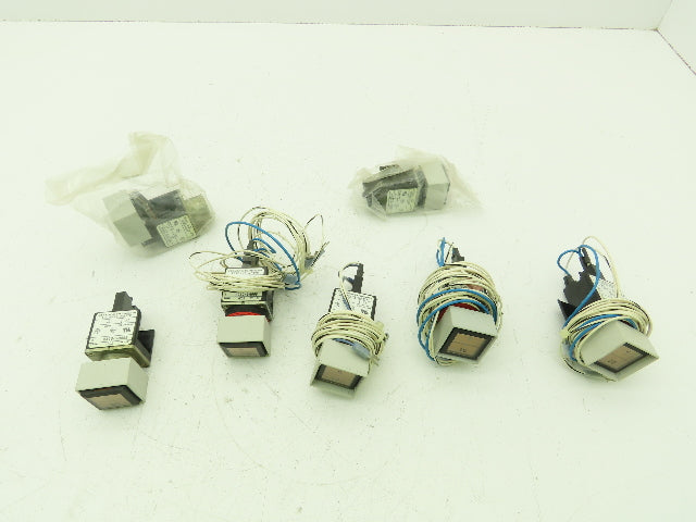 Allen Bradley 800MS-DL24 Amber 5/10 Indicator Light 24VDC 30mm Sq Ser A Lot of 7