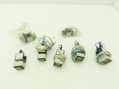 Allen Bradley 800MS-DL24 Amber 5/10 Indicator Light 24VDC 30mm Sq Ser A Lot of 7
