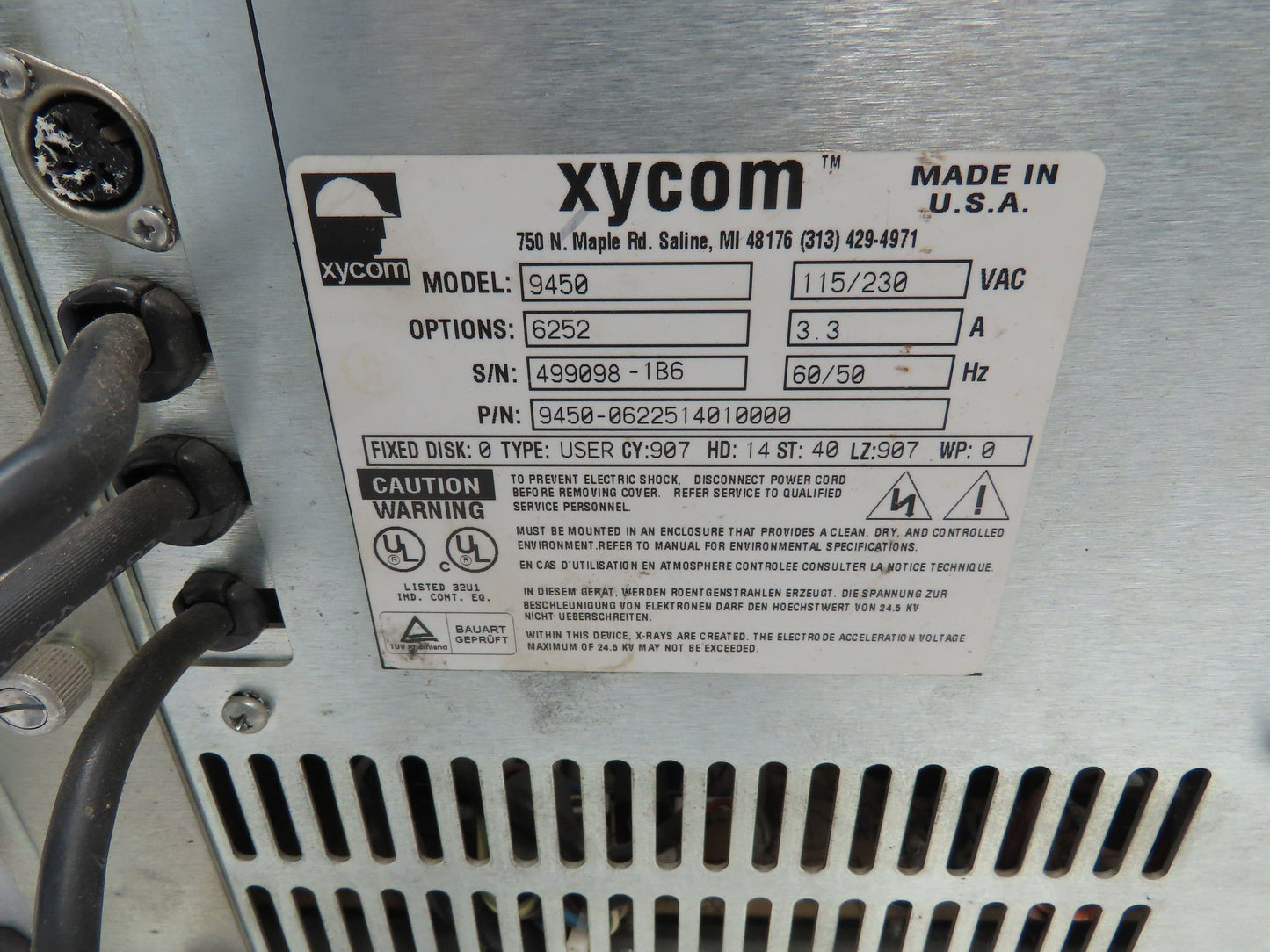 Xycom 9450 PC/AT Computer Operator Interface HMI Screen Monitor Keypad Control