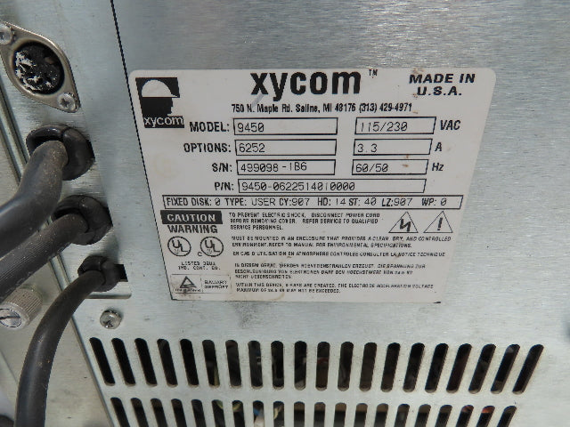 Xycom 9450 PC/AT Computer Operator Interface HMI Screen Monitor Keypad Control
