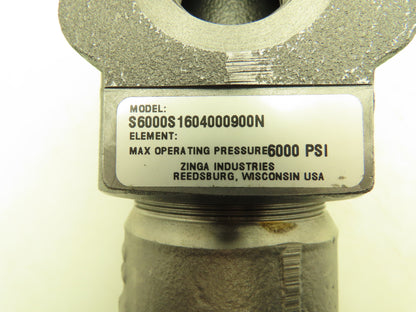 Zinga S6000 Inline Hydraulic Pressure Filter Cast Iron 6000 PSI SAE-16