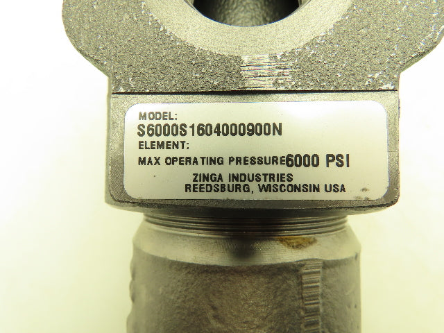 Zinga S6000 Inline Hydraulic Pressure Filter Cast Iron 6000 PSI SAE-16