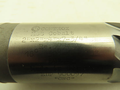 Controx HSS Cobalt 8-Flute CNC Cutting End Mill 2x2x4x7-3/4"