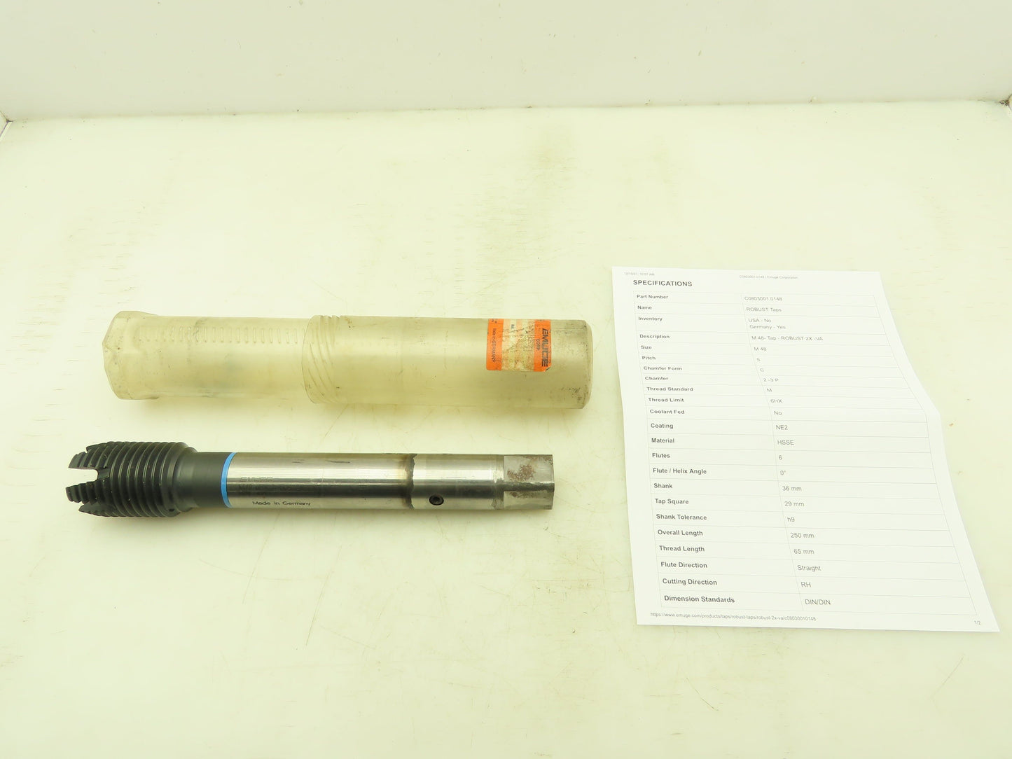 Emuge M48-6HX ROBUST 2X-VA  6-Flute Threading Tap
