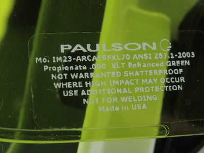 Paulson IM23-ARC-PC-10 Anti-Fog Arc Shield Green Polycarbonate Hard Hat Chin Cup
