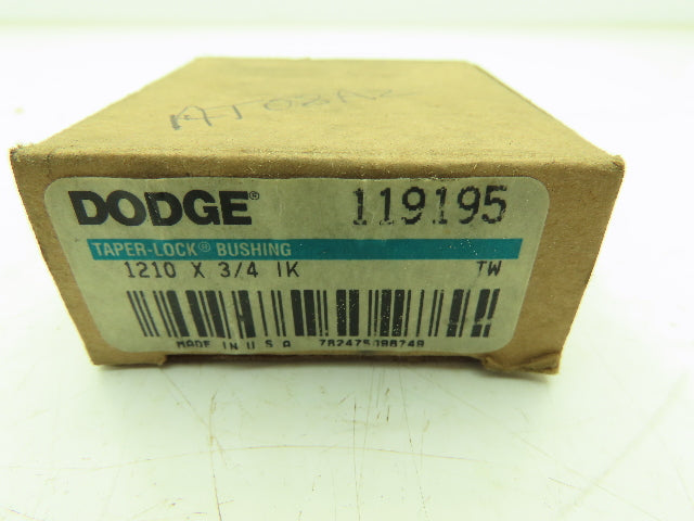 Dodge 119195 1210 x 3/4 IK Taper Lock Bushing 3/4" Keyed Bore Lot of 6