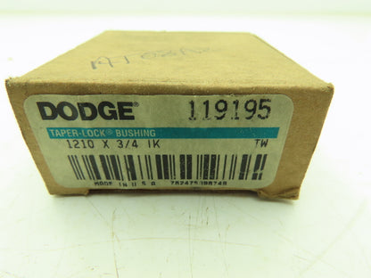 Dodge 119195 1210 x 3/4 IK Taper Lock Bushing 3/4" Keyed Bore Lot of 6