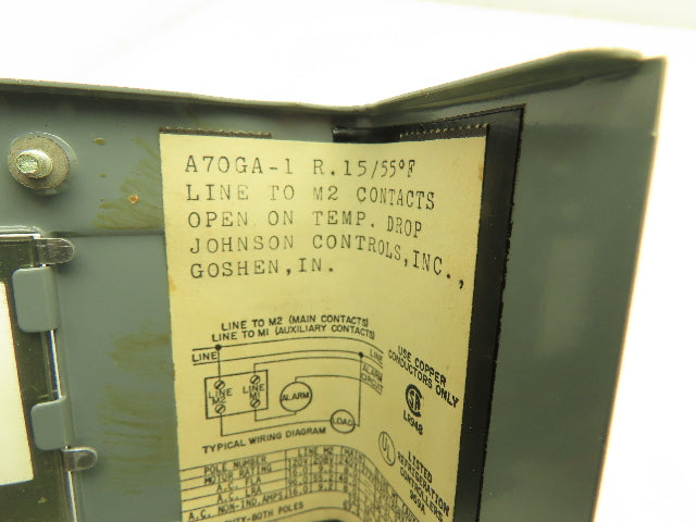 Johnson Controls A70GA-1 Temperature Control 2-Circuit 15-55 Deg F Low Temp
