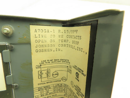 Johnson Controls A70GA-1 Temperature Control 2-Circuit 15-55 Deg F Low Temp