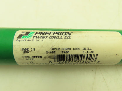 Precision Twist Drill PTD T400 4-Flute HSS 1-1/32" Core Drill MT3 Taper Shank