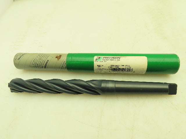 Precision Twist Drill PTD T400 4-Flute HSS 1-1/32" Core Drill MT3 Taper Shank