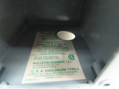 Hoffman E1 Deep Push Button Enclosure 3.5"x3.25"x2.75" Type 12 Lot of 4