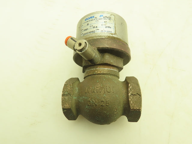 Valvaut Effepi Z200306E Pneumatic Air Controlled Globe Valve 1" NPT PTFE Bronze