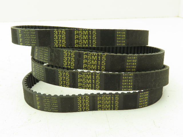Tsubaki 375 P5M15 Timing Belts LOT OF4