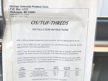 Tuf-thred M56-5.5 Thread Repair Kit Tap Bit M64-2.0 Insert