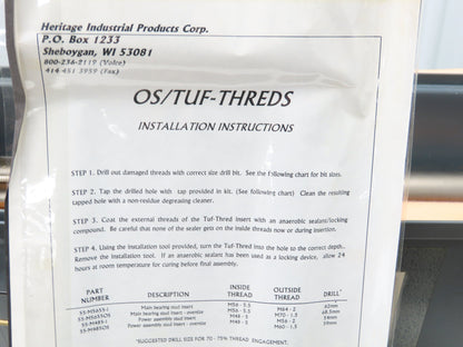 Tuf-thred M56-5.5 Thread Repair Kit Tap Bit M64-2.0 Insert