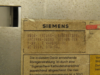 Siemens 6FC3986-3AU02 Sinumerik Control Panel Shell No Screen 6FX1131-3BC02