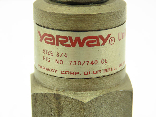 Yarway 730/740 CL Unibody Impulse Steam Trap Valve 3/4" 300 PSI