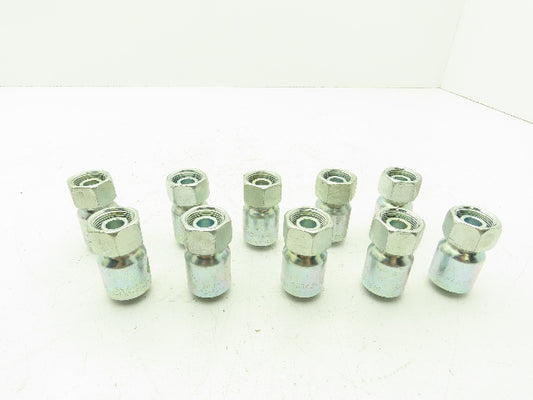 Parker 1C343-15-6 Crimp Fitting 3/8" Hose x M22 Metric Female L Swivel Lot of 10