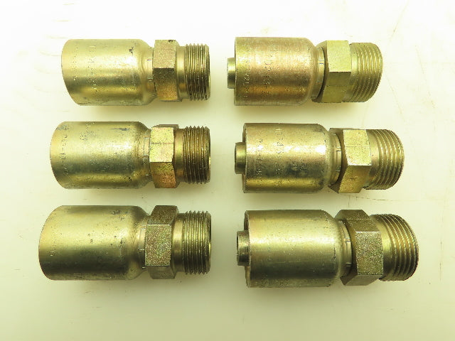 Parker 1D243-20-10 Crimp Fitting 5/8" Hose x M30 Metric L Male Rigid Lot of 6