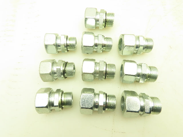 Parker EO 22-L Metric Tube  Adapter 22mm x 3/4-12 BSPP Male O-Ring  Lot of 10