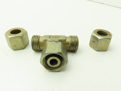 DS-VC 10-L Metric EO 24° Swivel Nut Branch Tee 10mm Tube x M16  Lot of 15