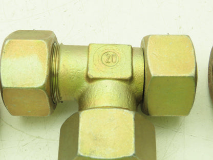 Voss S25 Metric EO 24° Swivel Nut Run Tee 25mm Tube x M36 Thread  Lot of 3
