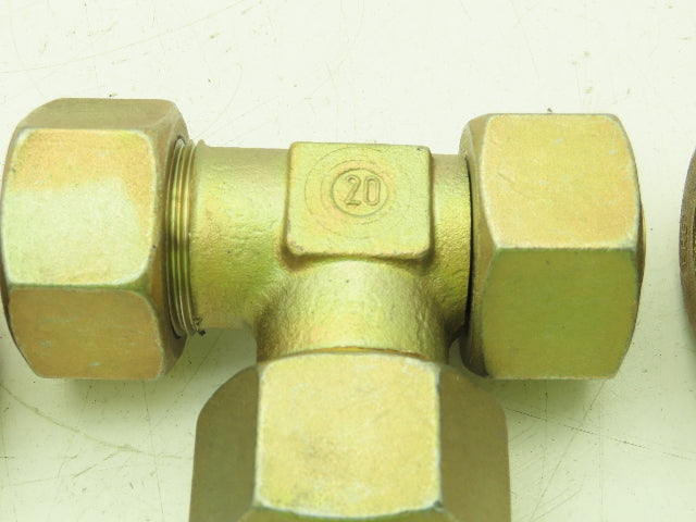 Voss S25 Metric EO 24° Swivel Nut Run Tee 25mm Tube x M36 Thread  Lot of 3