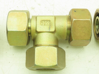 Voss S25 Metric EO 24° Swivel Nut Run Tee 25mm Tube x M36 Thread  Lot of 3