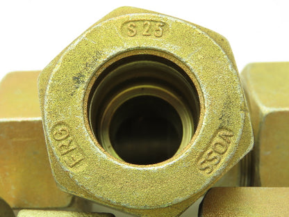 Voss S25 Metric EO 24° Swivel Nut Run Tee 25mm Tube x M36 Thread  Lot of 3