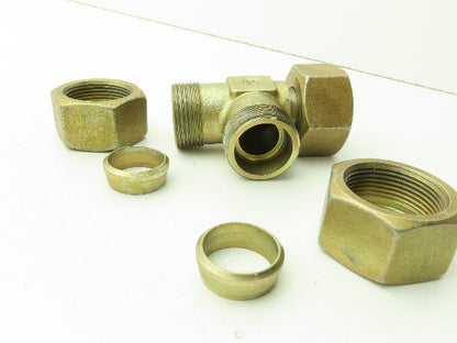 Voss S25 Metric EO 24° Swivel Nut Run Tee 25mm Tube x M36 Thread  Lot of 3