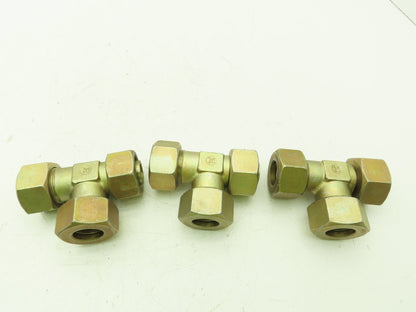 Voss S25 Metric EO 24° Swivel Nut Run Tee 25mm Tube x M36 Thread  Lot of 3