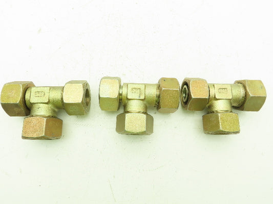 Voss S25 Metric EO 24° Swivel Nut Run Tee 25mm Tube x M36 Thread  Lot of 3