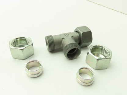 EL15LOMD Metric 24° Swivel Nut Run Tee 15mm Tube x M22 Swivel  Lot of 13