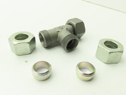 EL15LOMD Metric 24° Swivel Nut Run Tee 15mm Tube x M22 Swivel  Lot of 13