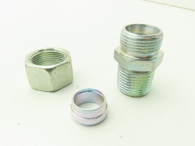 Parker EMB GE15L1/2NPT EO 24° Male Stud Connector 15mm Tube x 1/2" NPT Lot of 18