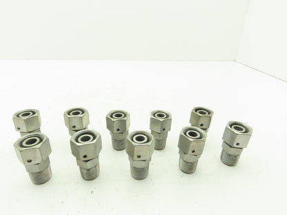EGE14S1/2NPTCF EO 24° DKO Swivel Connector 1/2" NPT x 14mm Tube M22  Lot of 10