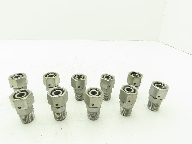 EGE14S1/2NPTCF EO 24° DKO Swivel Connector 1/2" NPT x 14mm Tube M22  Lot of 10