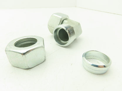 Parker EW22L 90° Elbow Connector 22mm Tube x M30 EO 24° DKO Swivel  Lot of 5