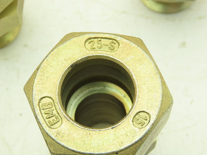 Parker EMB GE25SR EO Metric Male Stud Connector 25mm Tube x 1" BSPP  Lot of 5