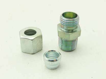 Parker GE10S3/8NPT EO 24° Male Stud Connector 10mm Tube x 3/8" NPT  Lot of 13