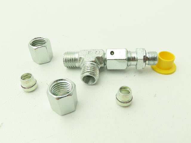 Parker EL06LMEDCF Swivel Nut Run Tee 6mm Tube x M10 Male O-Ring  Lot of 12