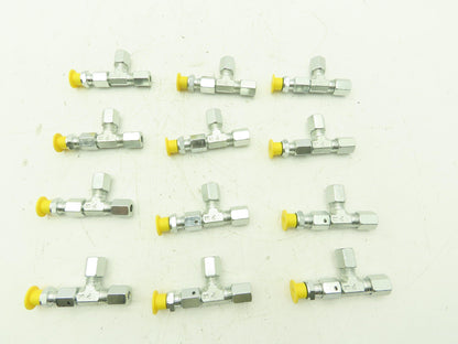 Parker EL06LMEDCF Swivel Nut Run Tee 6mm Tube x M10 Male O-Ring  Lot of 12