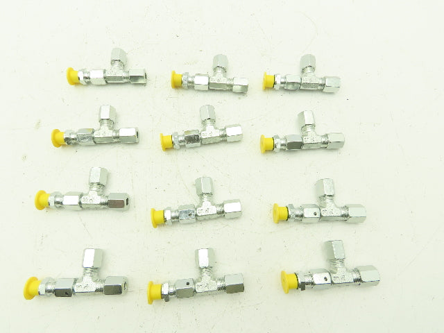 Parker EL06LMEDCF Swivel Nut Run Tee 6mm Tube x M10 Male O-Ring  Lot of 12