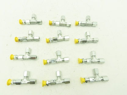 Parker EL06LMEDCF Swivel Nut Run Tee 6mm Tube x M10 Male O-Ring  Lot of 12